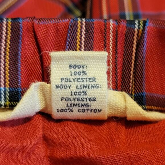 LANDS END KIDS Red and Black Plaid Tiered Tulle Mini Skirt Size 7 - Picture 5 of 6